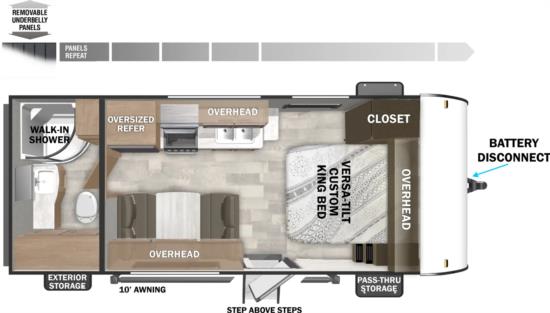 Floor Plan for Cruise Lite Travel Trailer